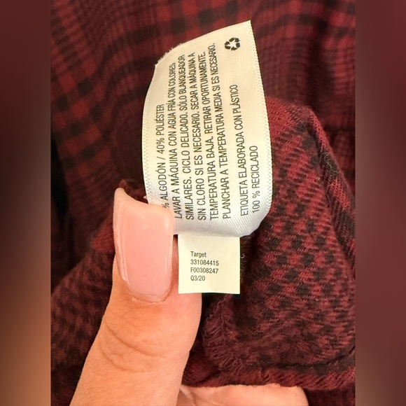 Wild Fable Maroon Checkered Babydoll Dress - Picture 8 of 8